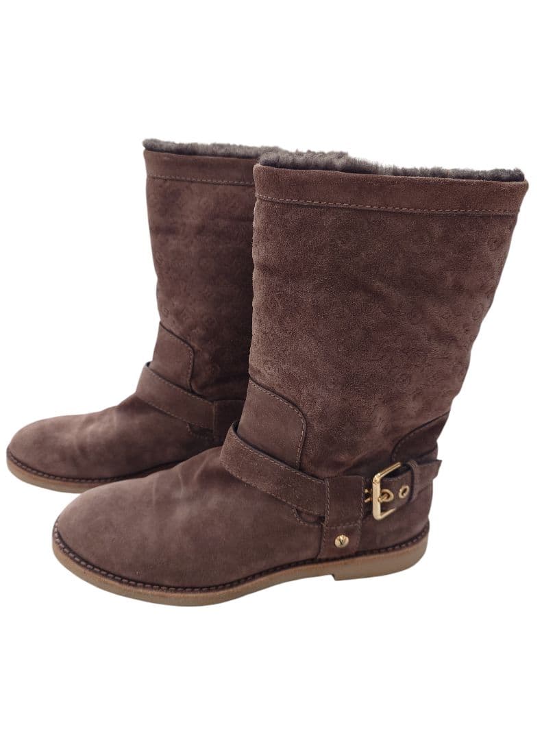 LOUIS VUITTON モノグラムブラウン 24 ムートンブーツ バックル