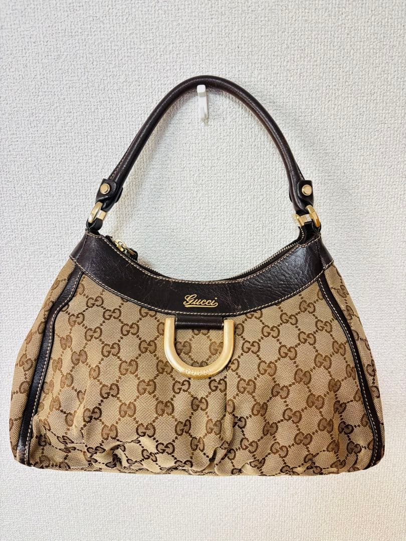 Gucci ロゴ ハンドバッグ ベージュ/ブラウン