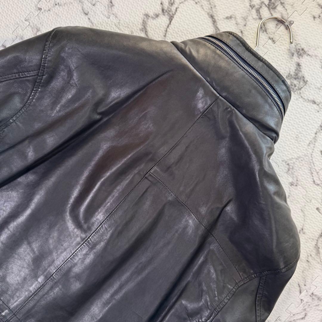 ポールスミス　シングルライダースジャケット　ラムレザー　収納フード　2way