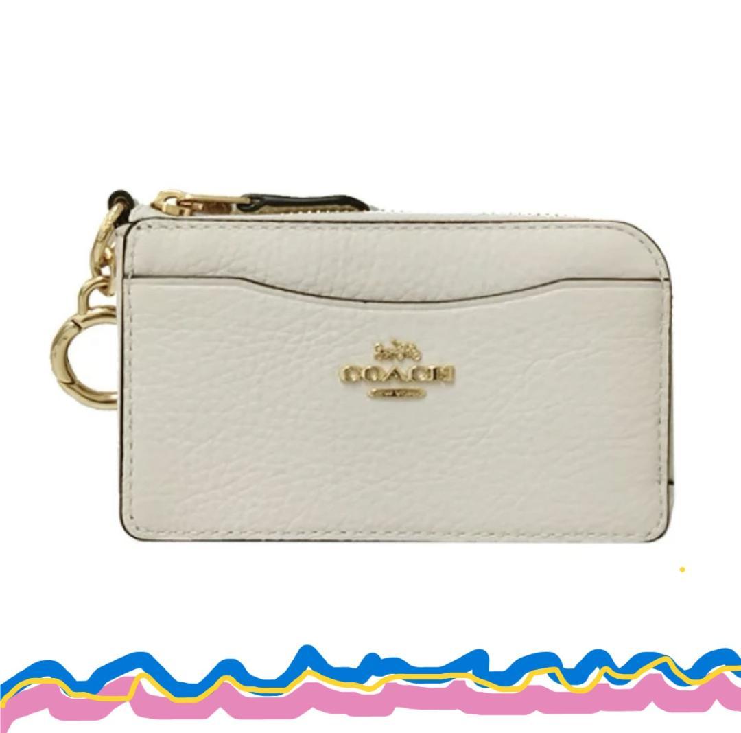 初売りCOACH コーチ カードケース ケース キーリング ぺブルレザー
