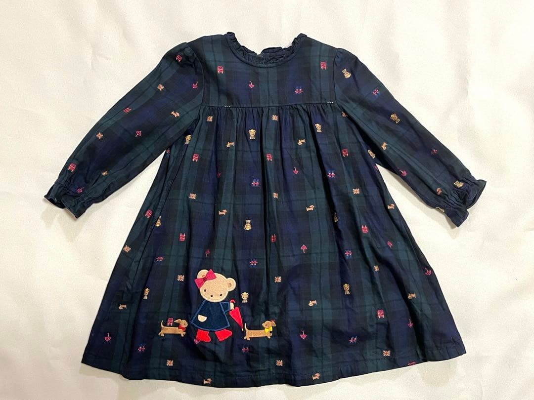 ファミリア　チェック柄 ワンピース 90