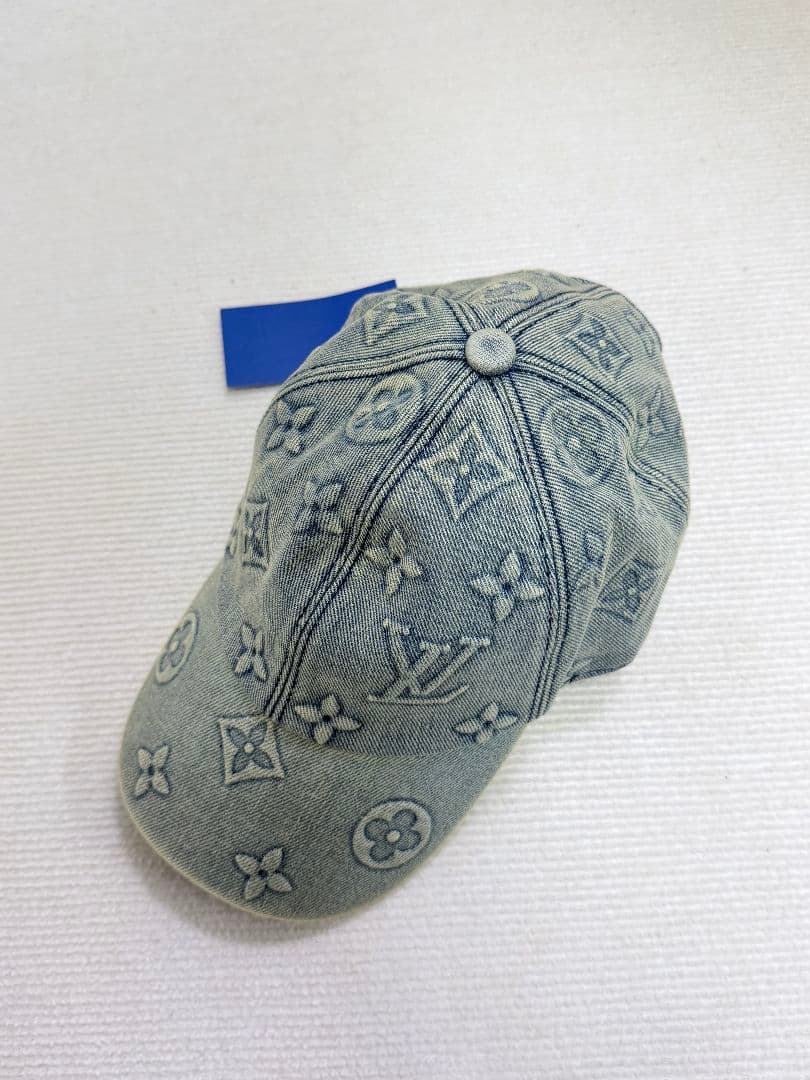 極美品 男女兼用 LV ウォッシュドデニム ベースボールキャップ