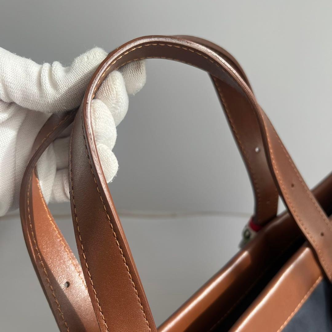 ✨未使用保管✨　Orobianco 　レザー　ナイロン　ビジネスバッグ　ネイビー