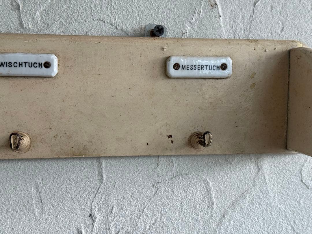 ドイツアンティーク　木製タオルハンガー　キッチンクロスホルダー　壁掛け