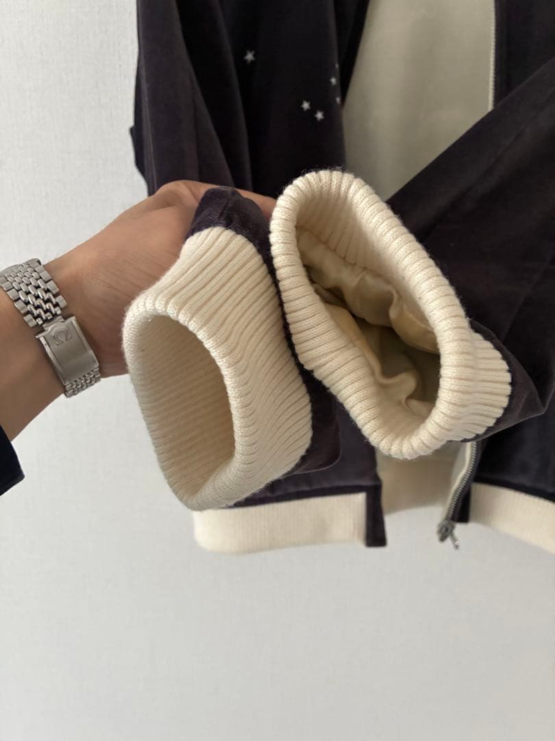 varde77 アラスカジャケット　別珍　スカジャン　スーベニア　ベトジャン濃紫