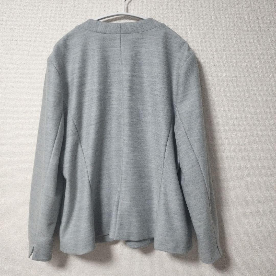 美品✨️大きいサイズ✨️INDIVI ノーカラー スーツ セットアップ