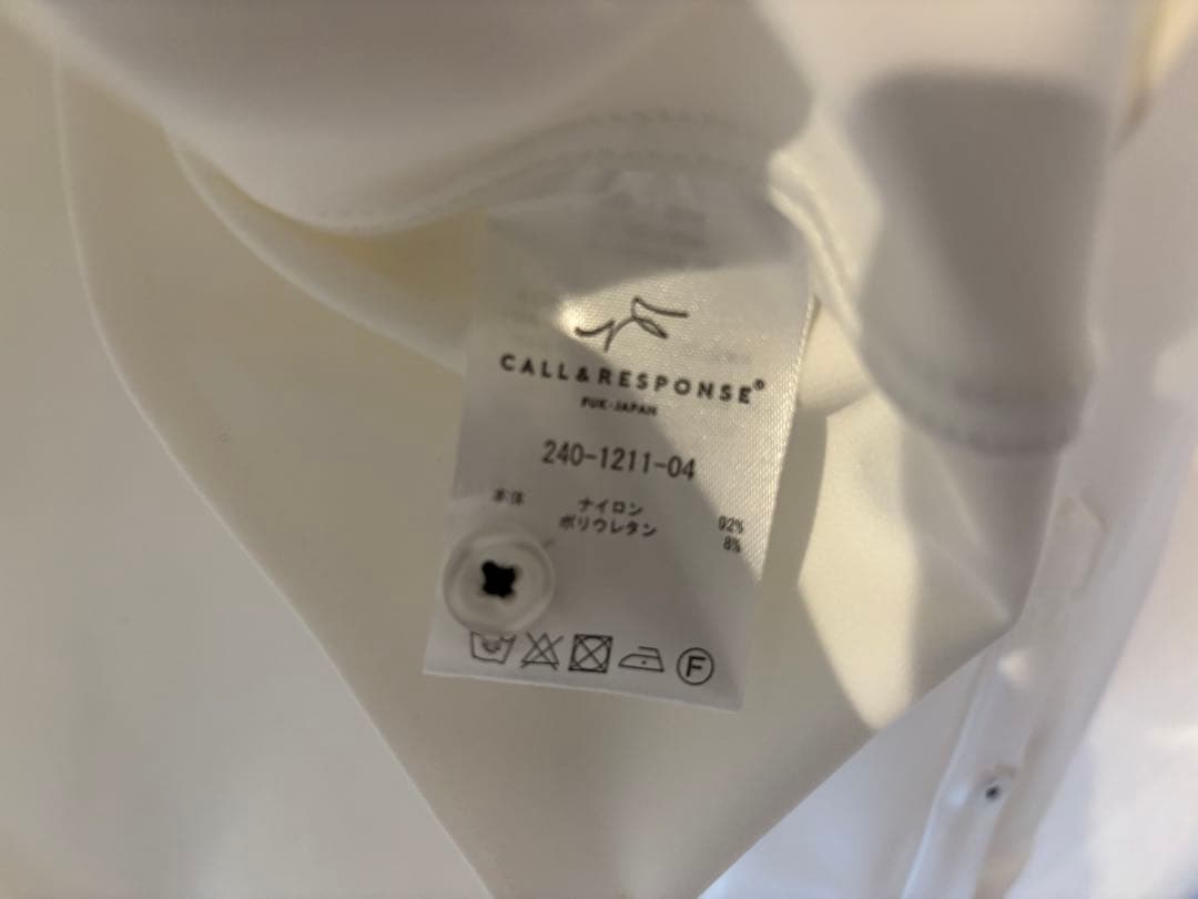 CALL&RESPONSE ホワイト長袖シャツ　ノビル360°/長袖シャツ
