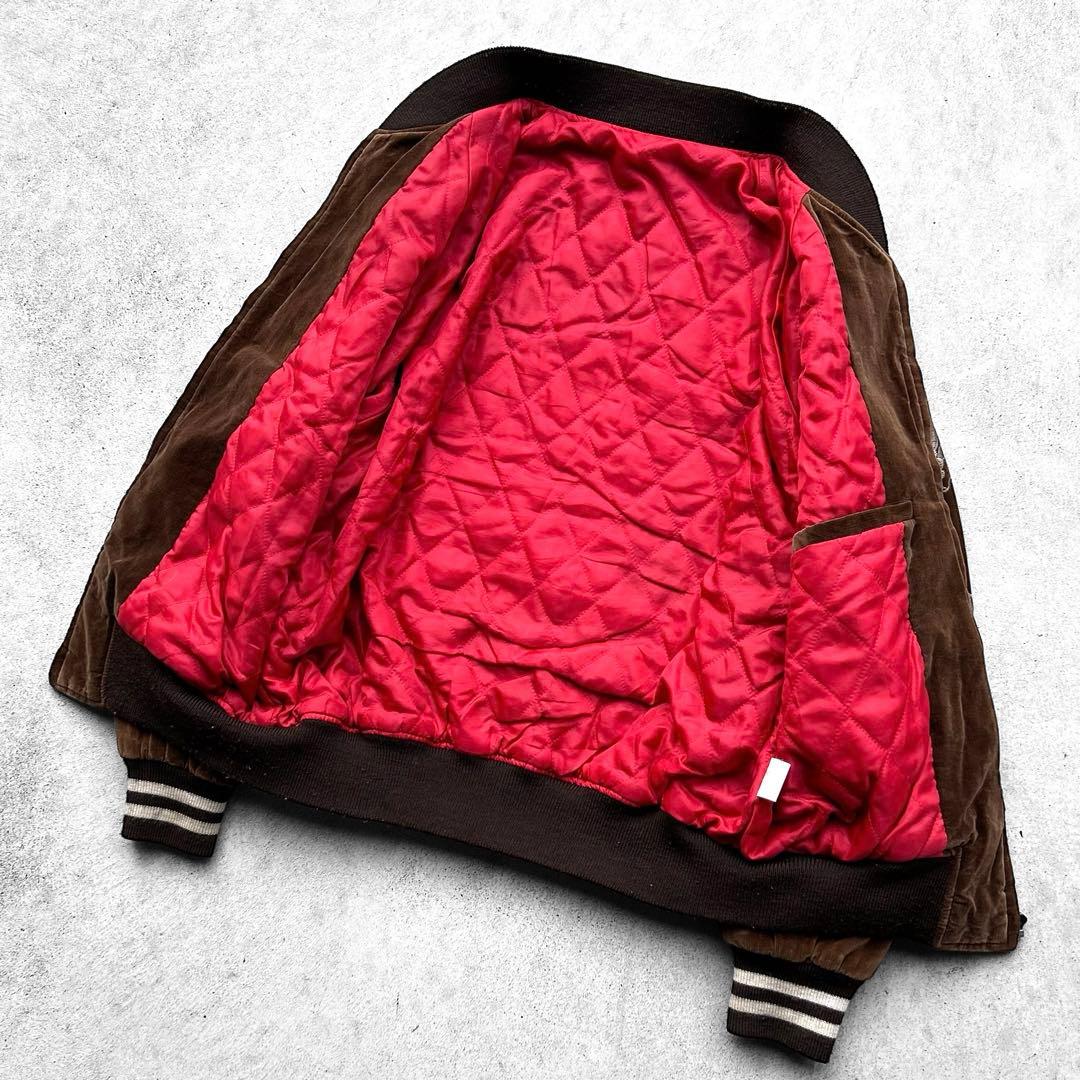 専用！70s - 80s vintage 龍 鷹 刺繍ロゴ ベロア スカジャン