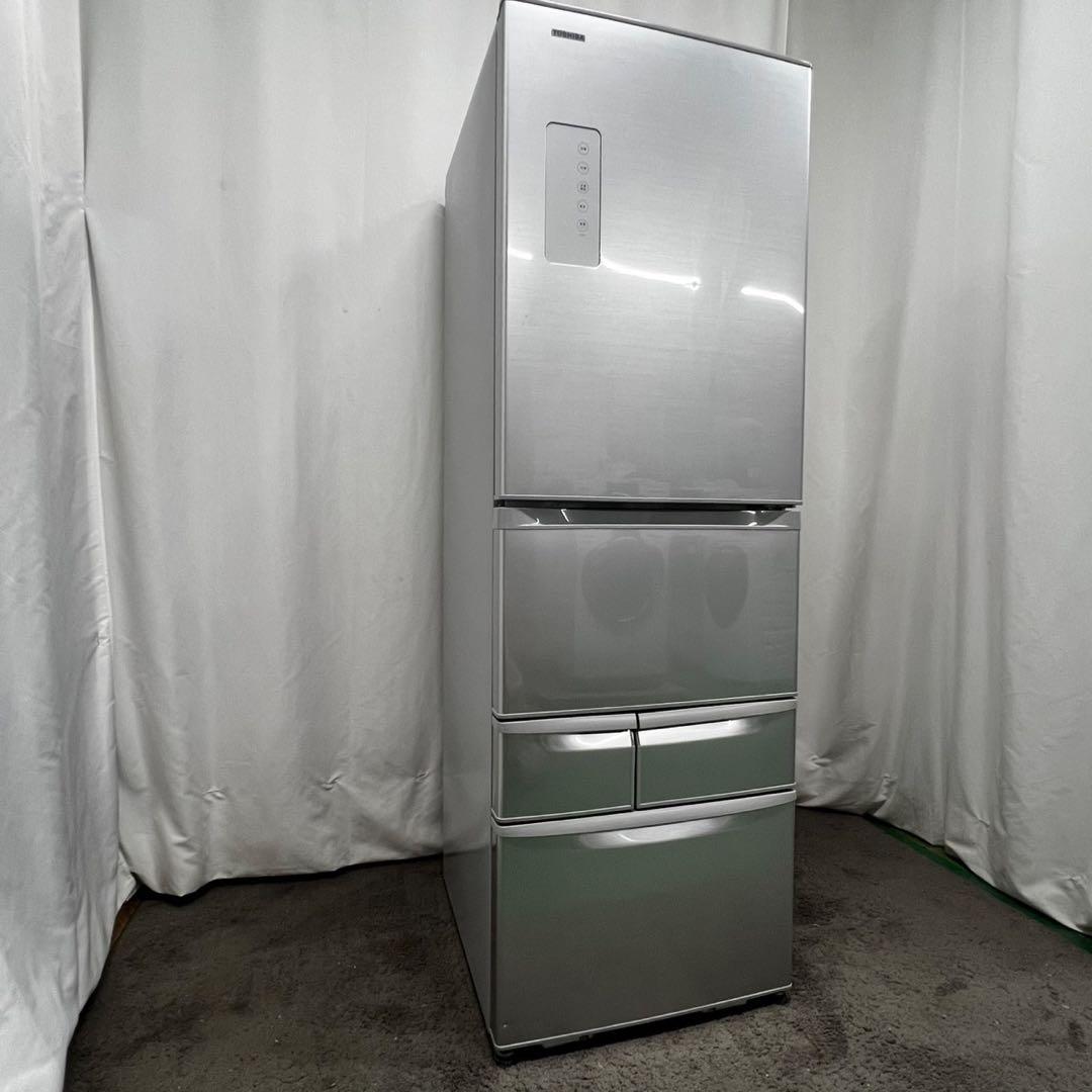 937⭕️冷蔵庫　大型　東芝　400-500㍑　右開き　安い　シルバー　設置無料