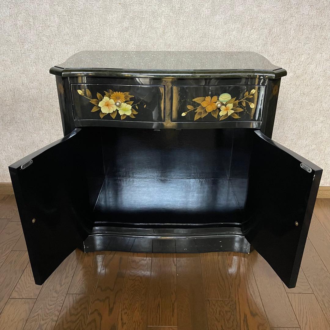 【ヴィンテージ・キャビネット】45X81X77 花柄の装飾箪笥　アジアン家具