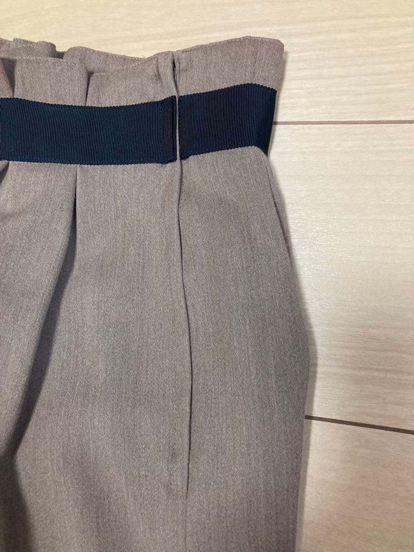 赤川英　パンツスーツ　ブラウン　リボンタイ　ウエストリボン　日本製