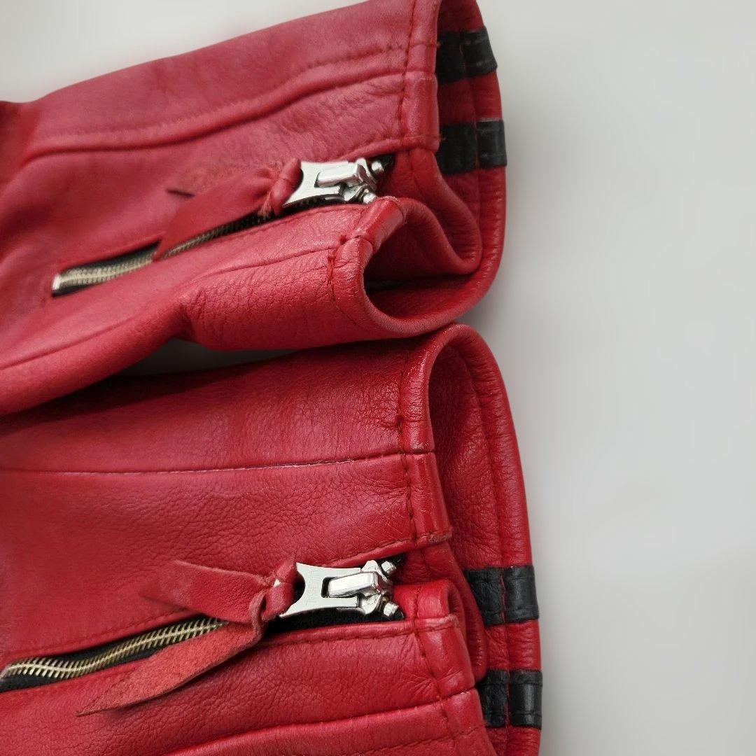 【TK】ショット　100周年記念モデル　レッドレザージャケット 国旗