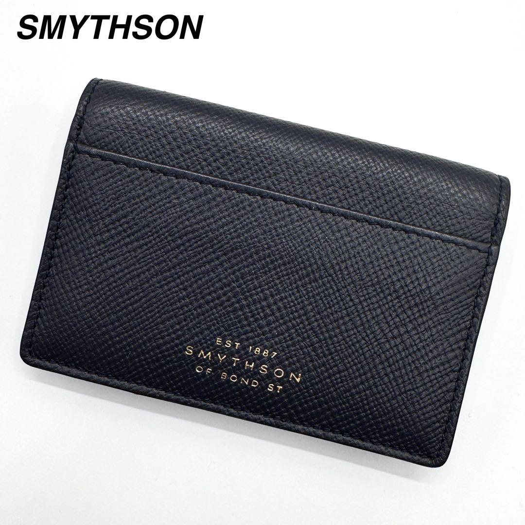 美品✨スマイソン　Panama　カードケース　名刺入れ　レザー　バイカラー　黒赤