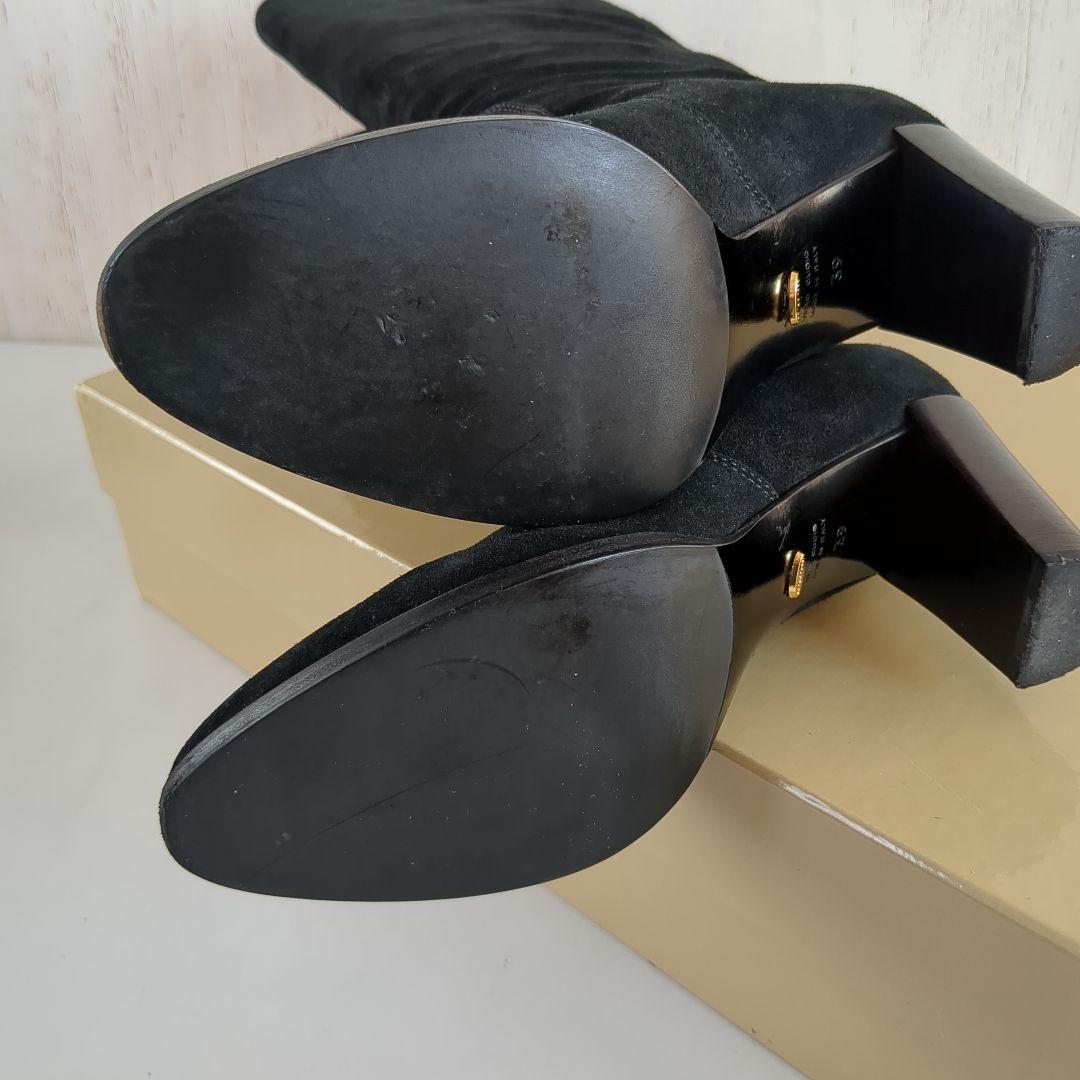 セルジオロッシ*黒 スエード ロングブーツ 高ヒール