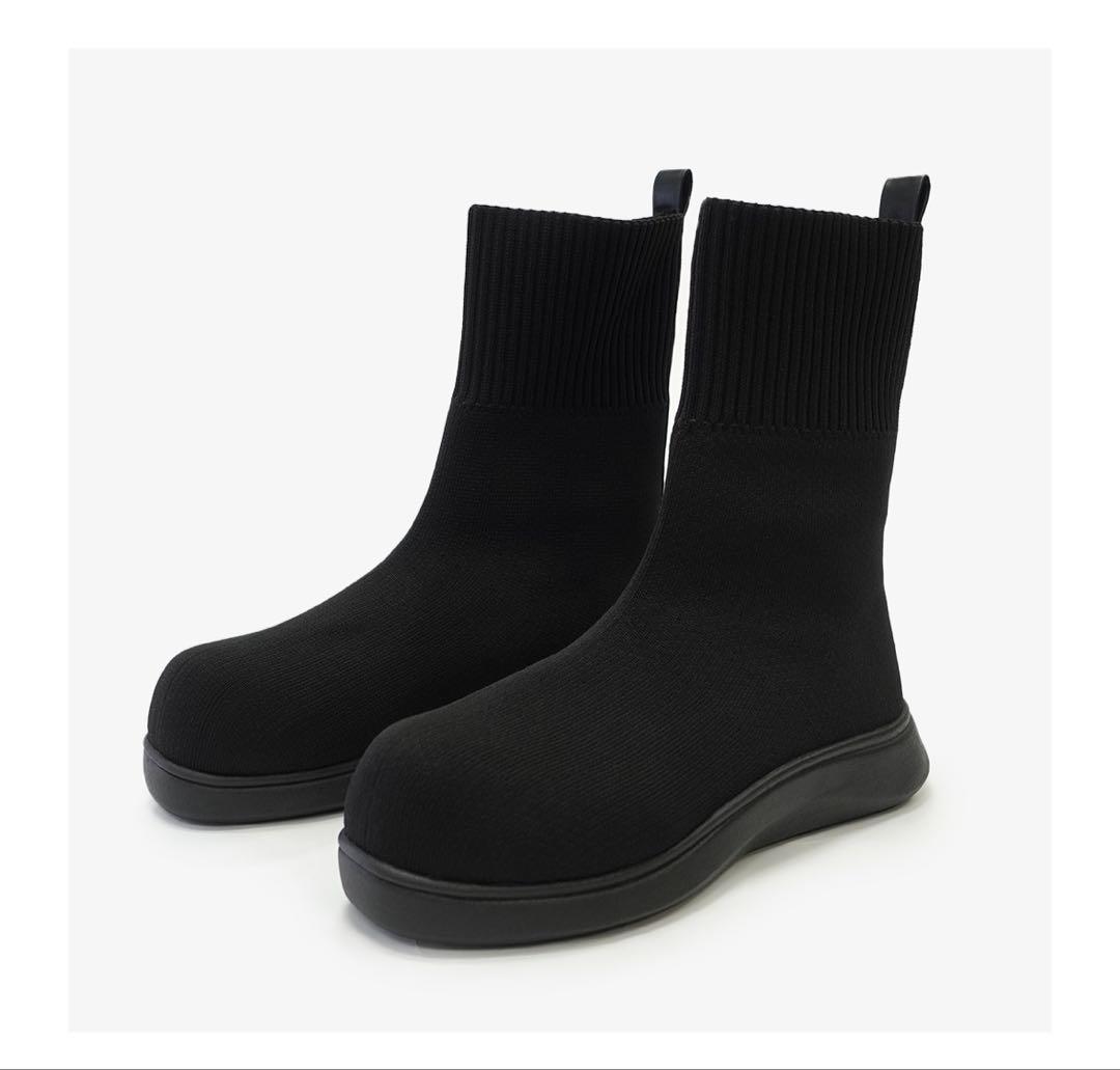 Racbaki ニットブーツ　ブラック　M