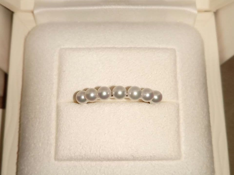 MIKIMOTO ミキモト アコヤ真珠 ベビーパール リング K18WG 15号