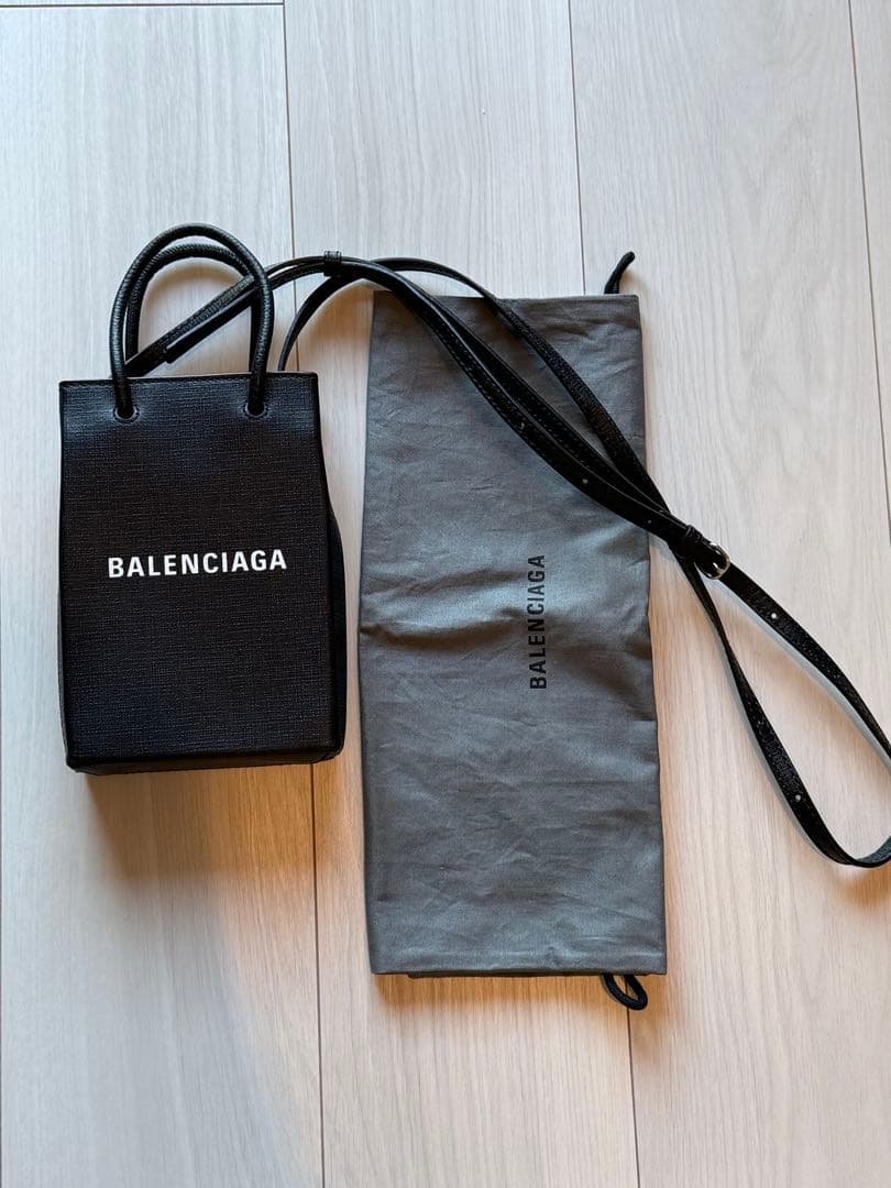 BALENCIAGA バレンシアガ ショルダー フォン バッグ ショッパー 黒