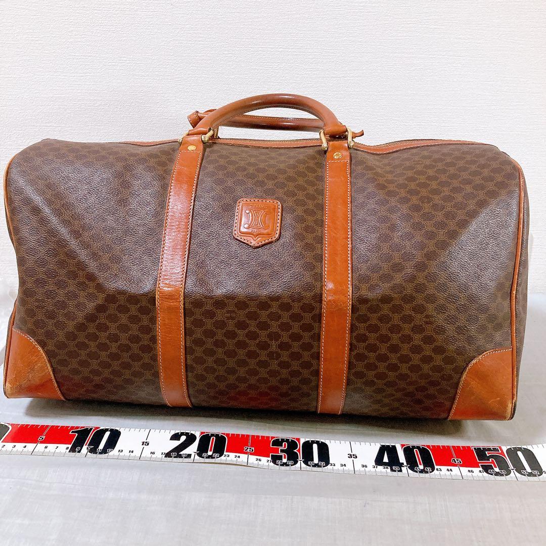 444 セリーヌ　ボストンバッグ　マカダム　ハンドバッグ　ブラウン