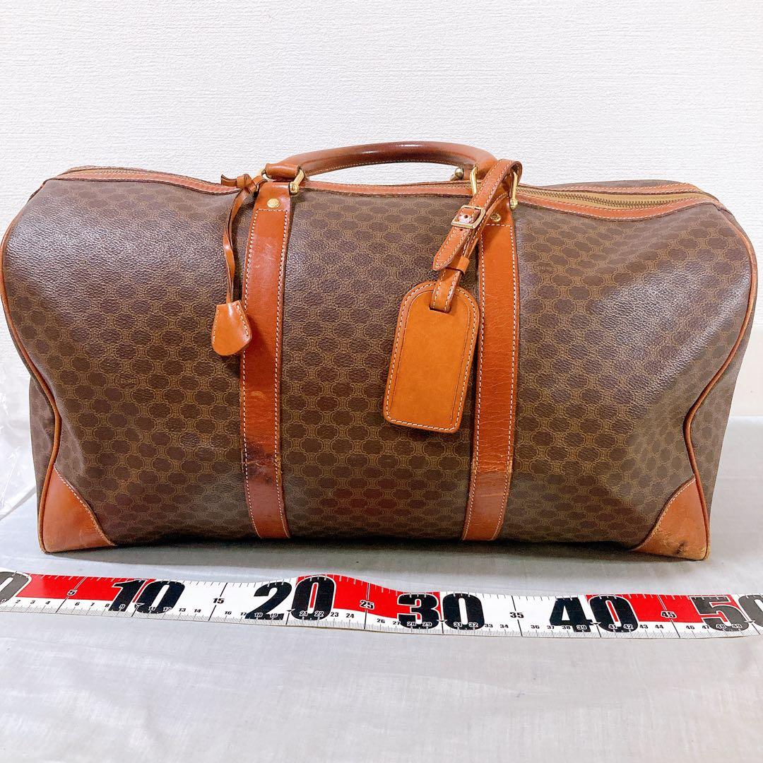 444 セリーヌ　ボストンバッグ　マカダム　ハンドバッグ　ブラウン