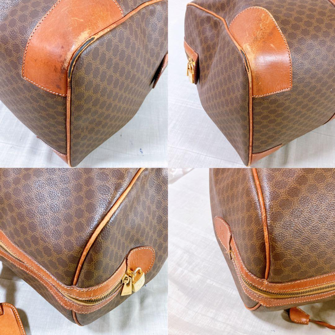 444 セリーヌ　ボストンバッグ　マカダム　ハンドバッグ　ブラウン