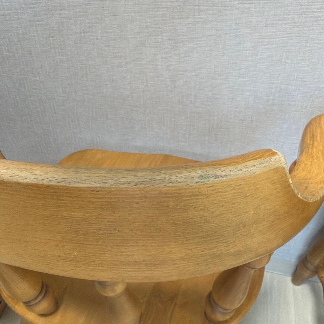 柏木工　木製背もたれ肘掛け付き椅子　2脚おまとめ【北摂付近引取り限定】