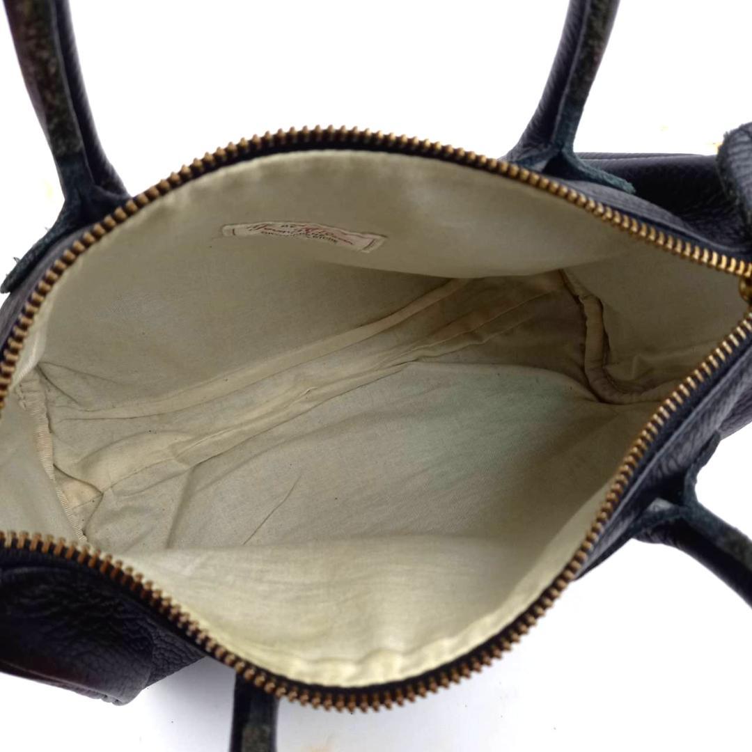 ✨良品✨ ヤング＆オルセン ミニボストンバッグ オールレザー シボ革 ブラック