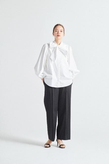 yori ヨリホワイトボウタイブラウス36