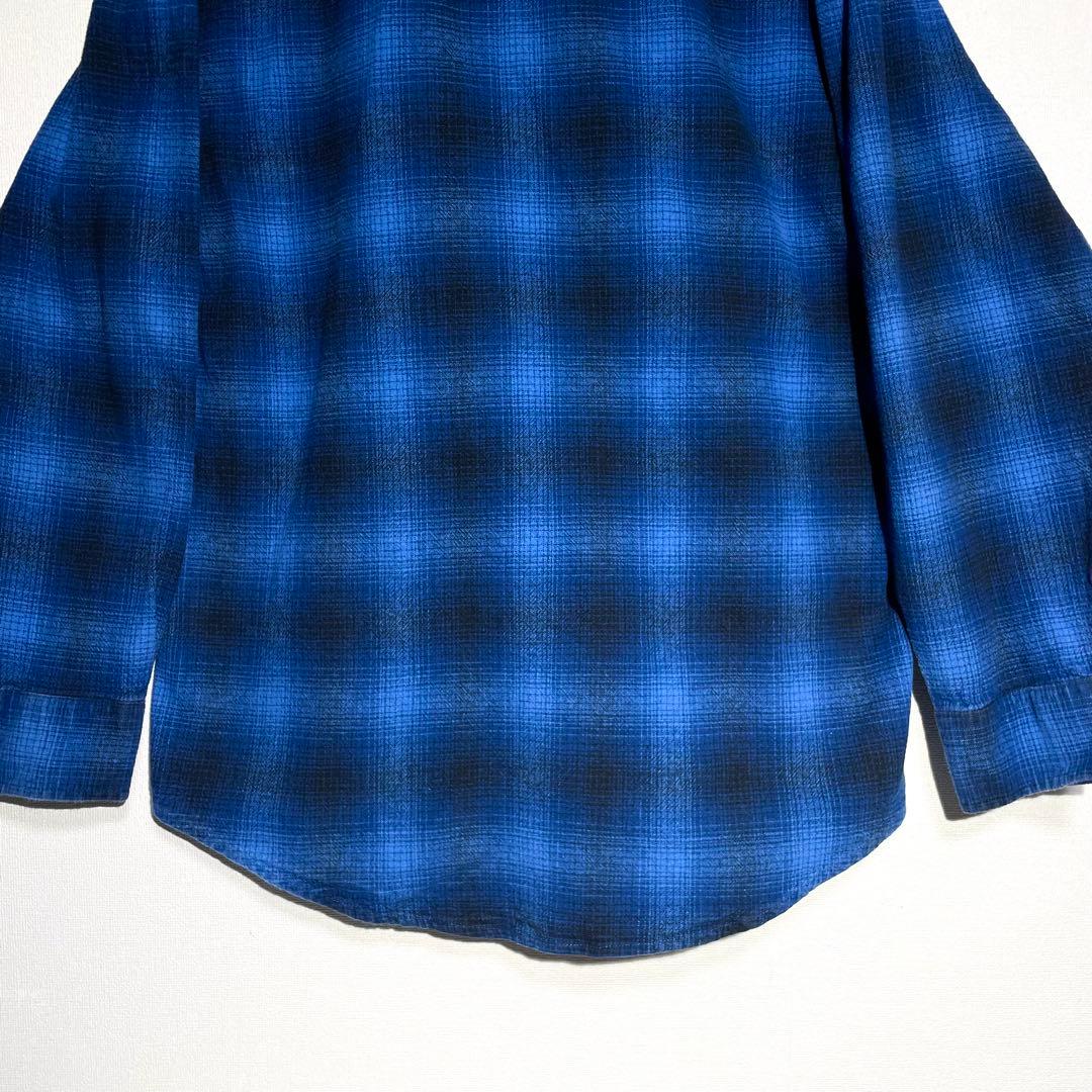 G*n様 【希少】 ペンドルトン オンブレ チェック ダーク ブルー シャツ L