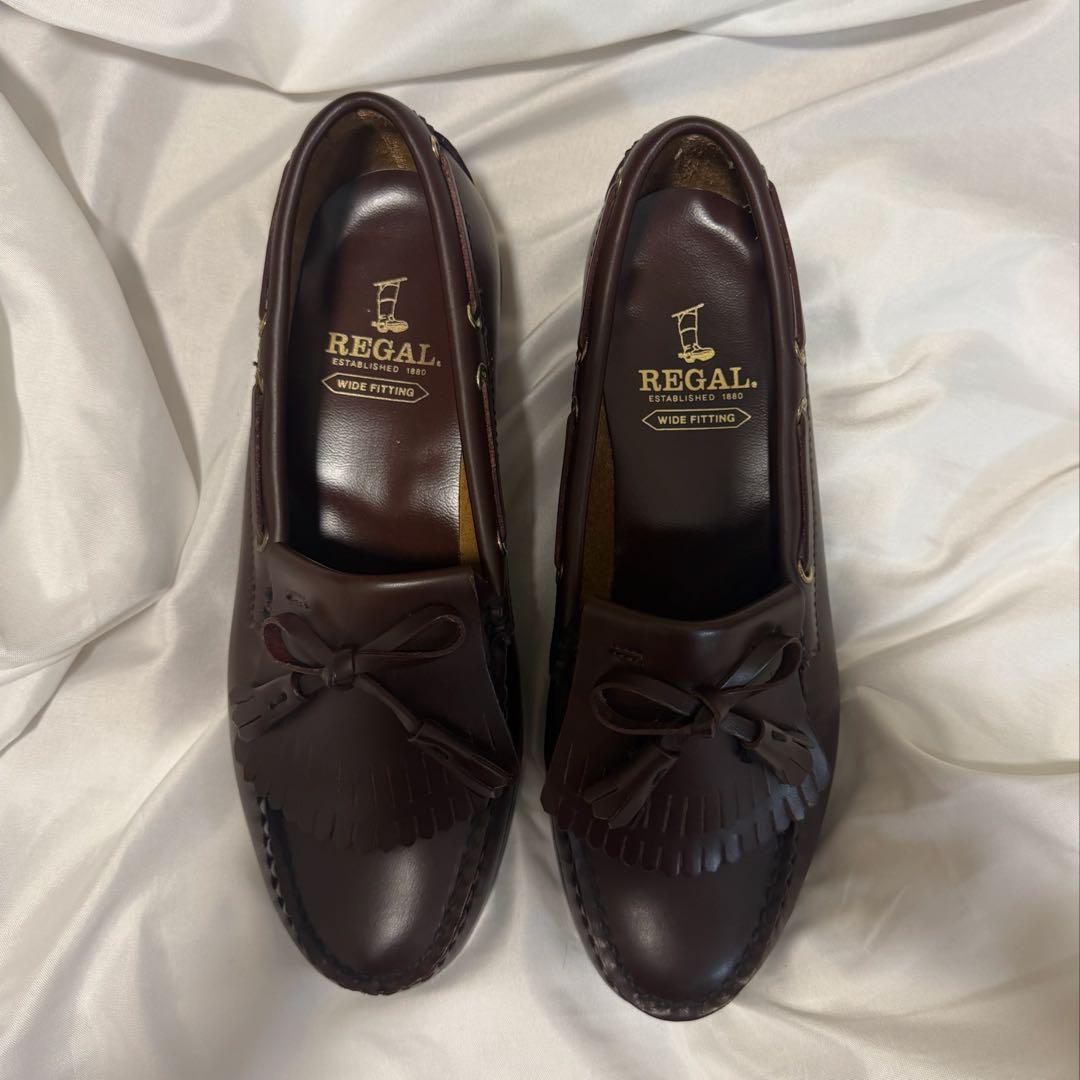 REGAL タッセルローファー　キルト　レザー　ブラウン