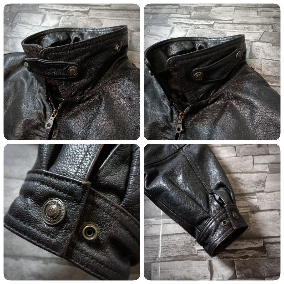 シンプルでゴツくて重い革ジャン☆リアルレザージャケット シングルライダース