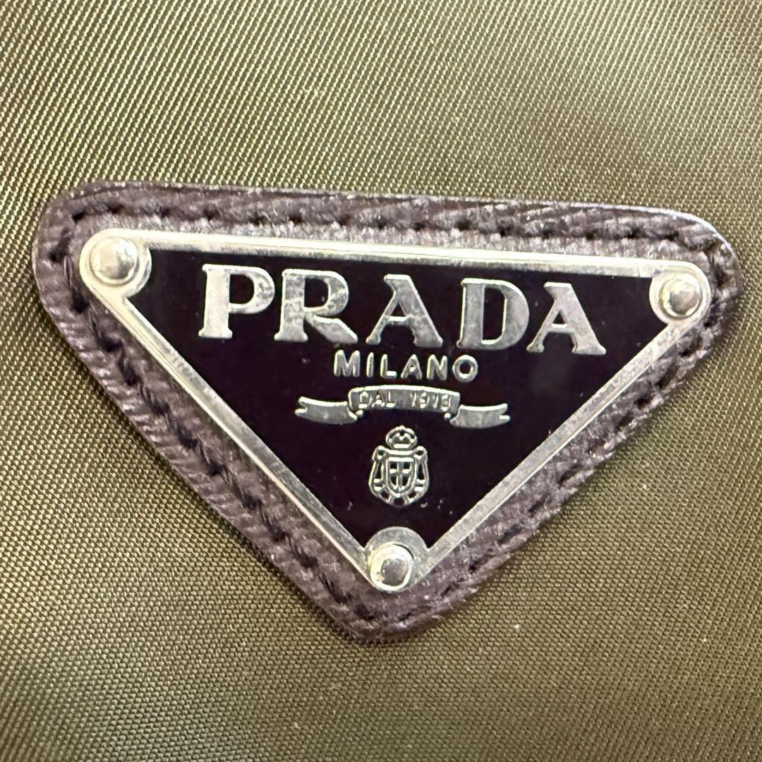 プラダ 1848 三角ロゴ　レザー ナイロン　ボストンバッグ　大容量