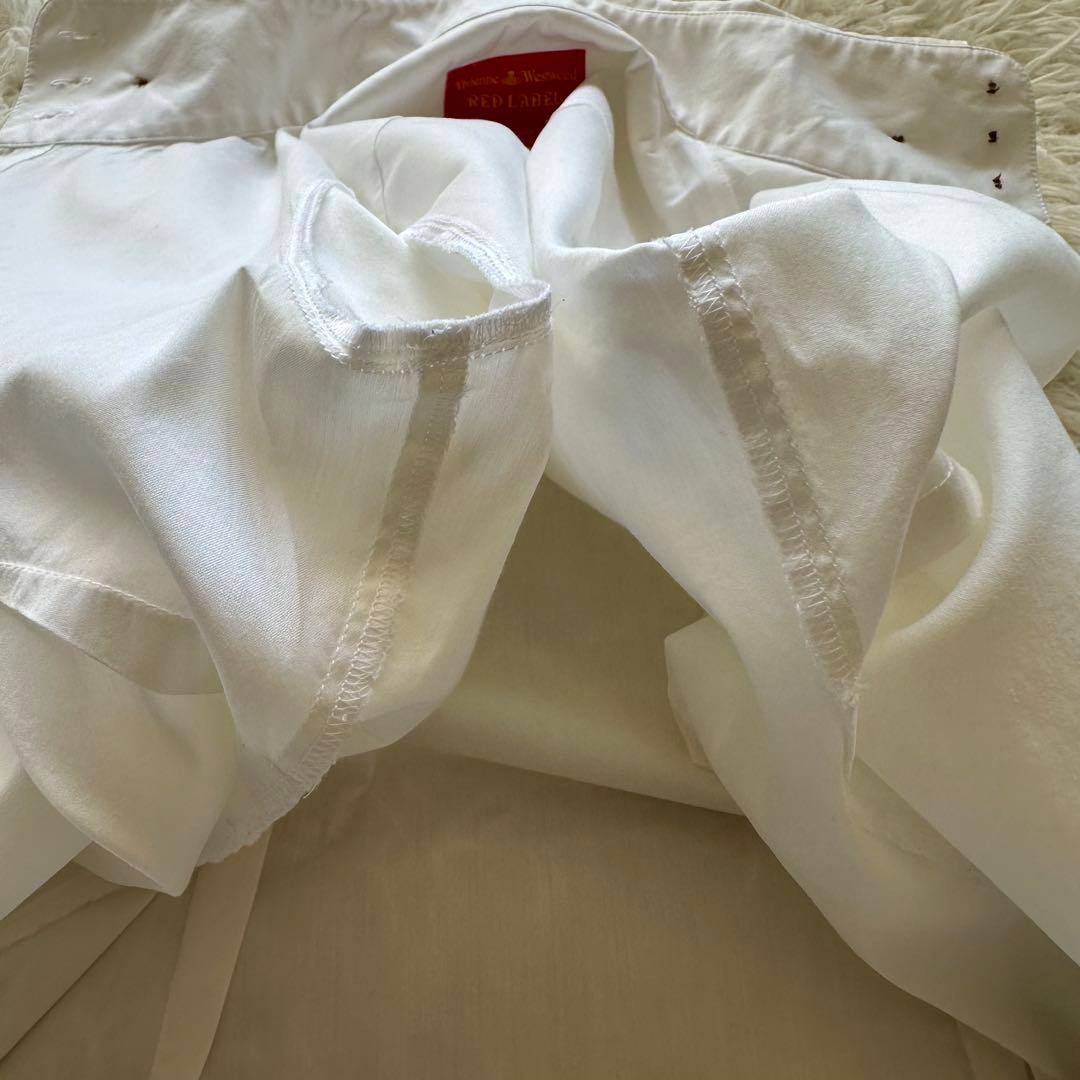 ヴィヴィアンウェストウッド　ボタンダウン　ハイネックシャツ　ストレッチ　白　刺繍