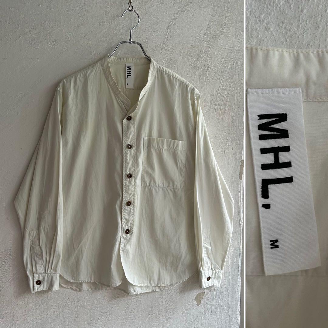 MHL. ガーメントダイ BASIC POPLIN STAND SHIRTS