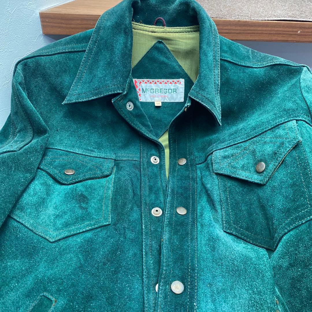 McGREGOR 推定70s ヴィンテージ　スエードレザージャケット　緑
