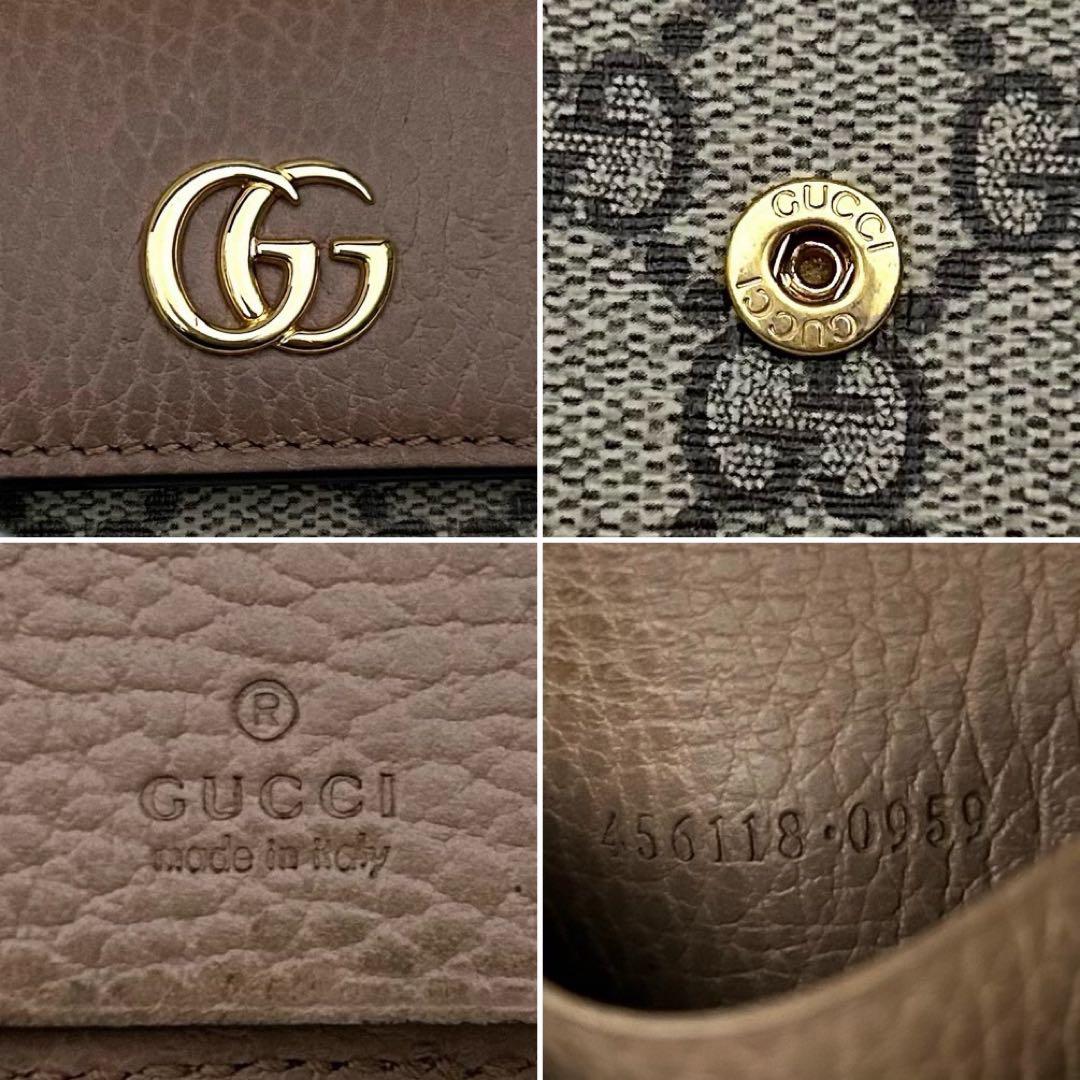 【美品】GUCCI GG柄 GGマーモント コーティング6連 キーケース