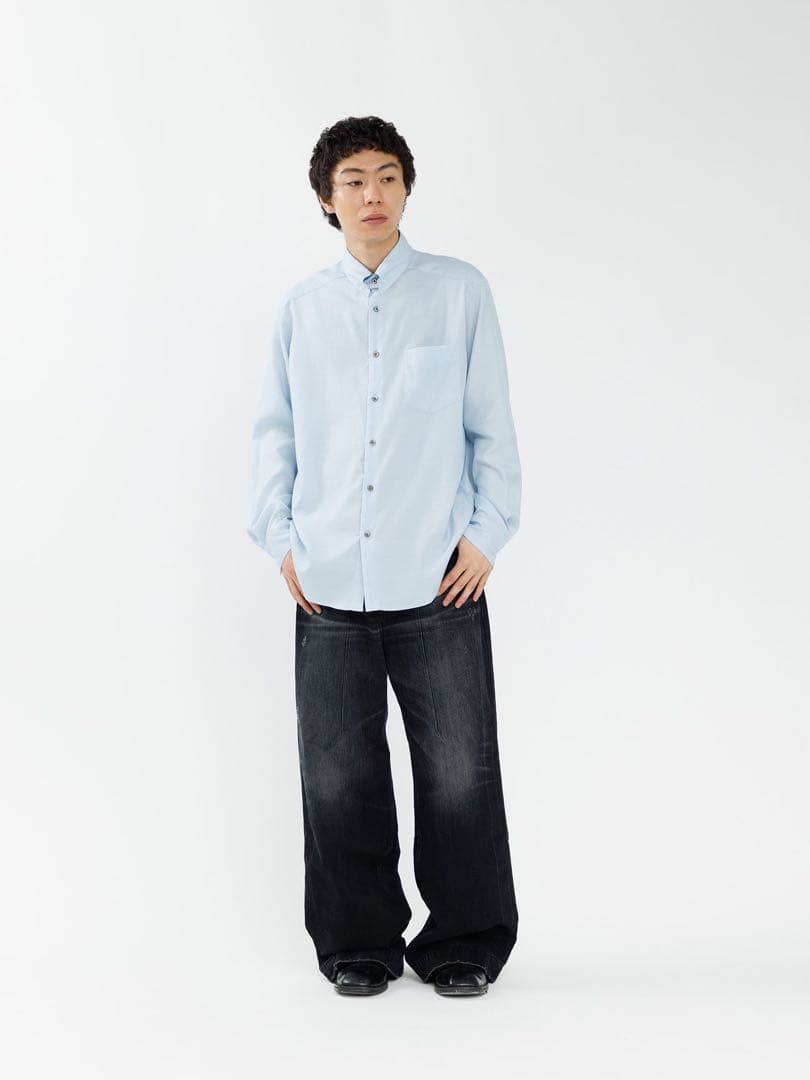 REGULAR FIT TAB COLLAR SHIRT【SAX BLUE】