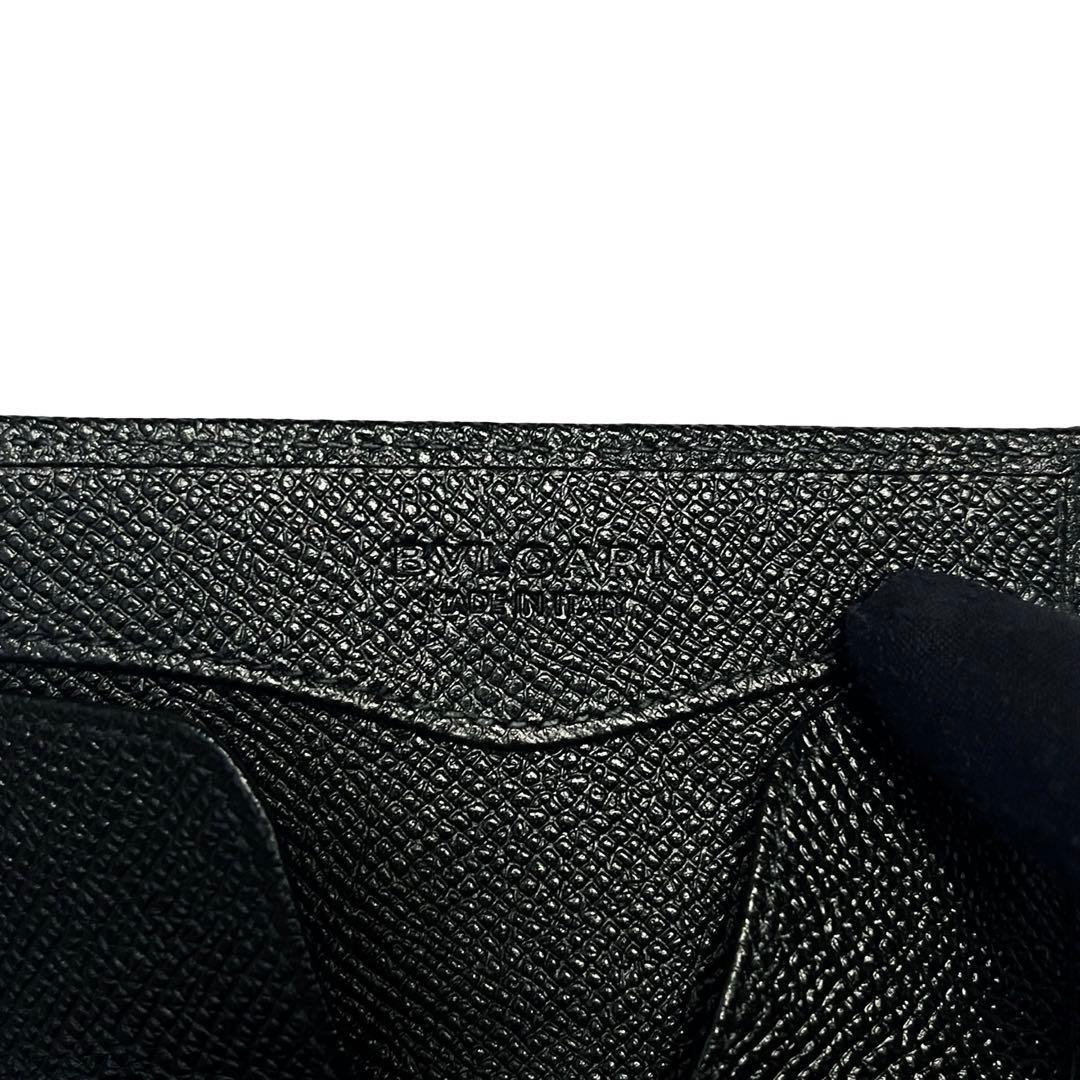 未使用級✨ブルガリ ケース ミニ財布 ロゴクリップ レザー ブラック 黒