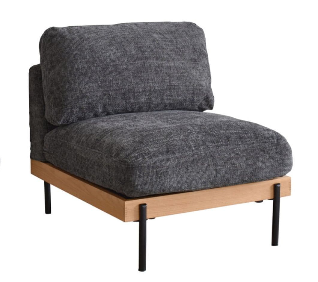 FINE KAGU 1人掛けソファ delos（アームレス） ダークグレー