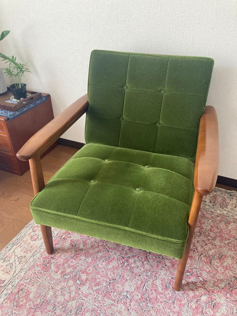 カリモク60K モケットグリーン1シーター