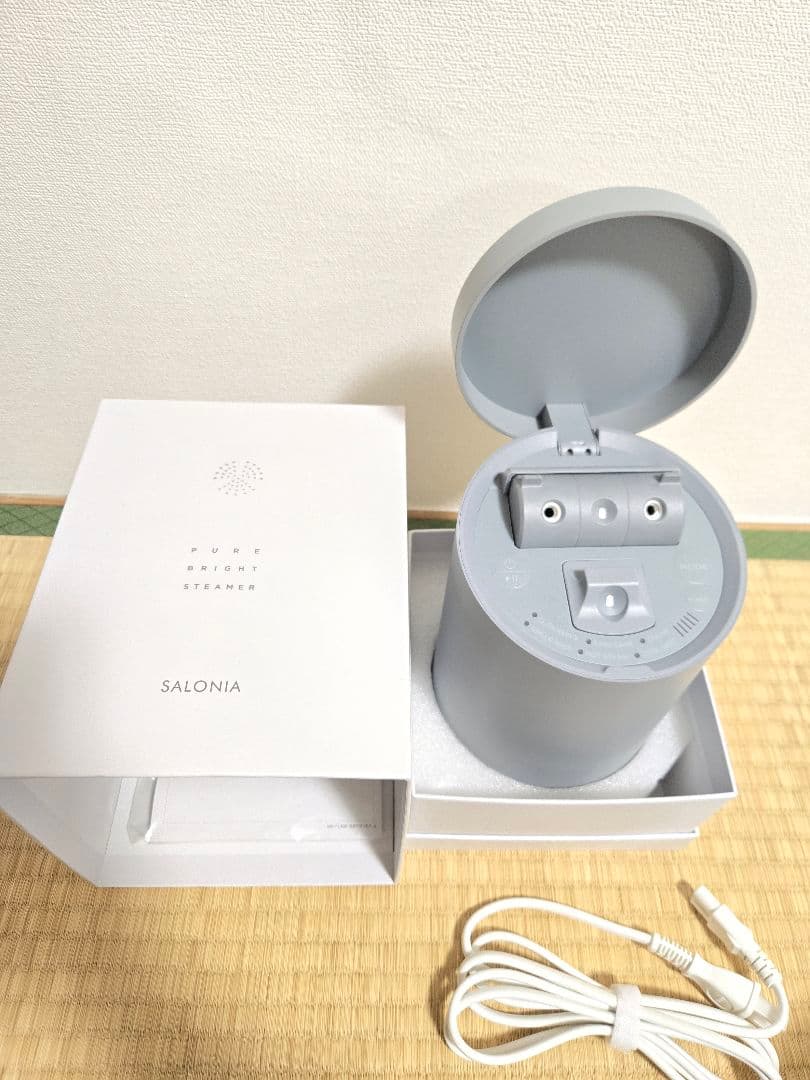 サロニア ピュアブライト スチーマー 美顔器 フェイス スチーマー 美容 グレー