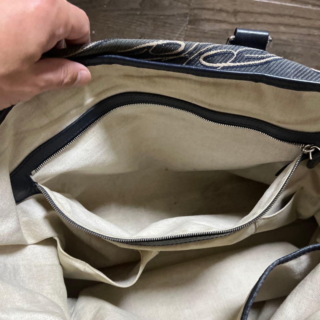 【ベルルッティ】トゥジュール スクリット アラベスク キャンバス　ランド