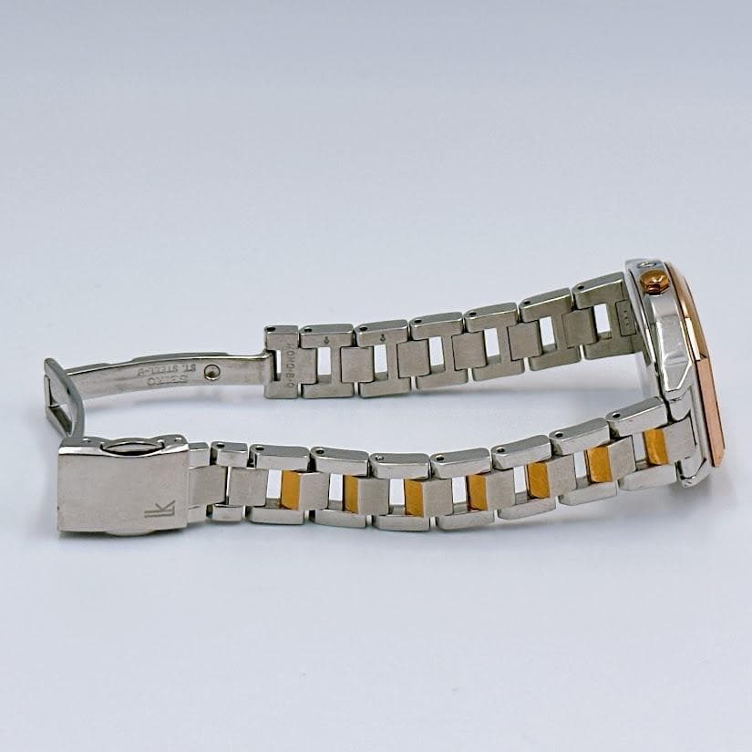 美品 セイコー ルキア 電波ソーラー レディース腕時計 ピンク トノー