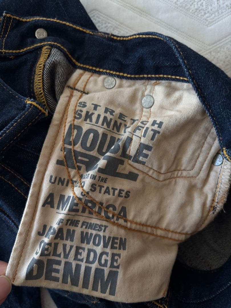 美品！RRL ストレッチスキニーフィット デニムパンツ w25 ラルフローレン