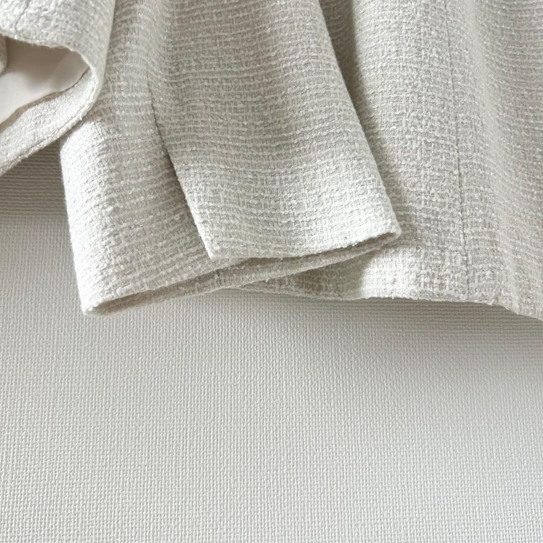 23区 スカートスーツ　セットアップ　ツイード　ノーカラー　大きいサイズ