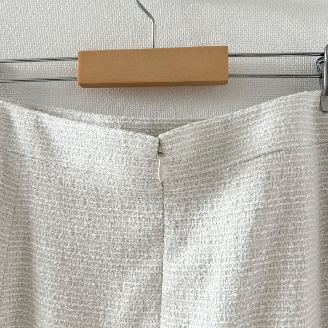 23区 スカートスーツ　セットアップ　ツイード　ノーカラー　大きいサイズ