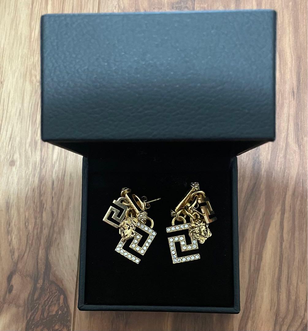 VERSACE ゴールド ジオメトリックピアス