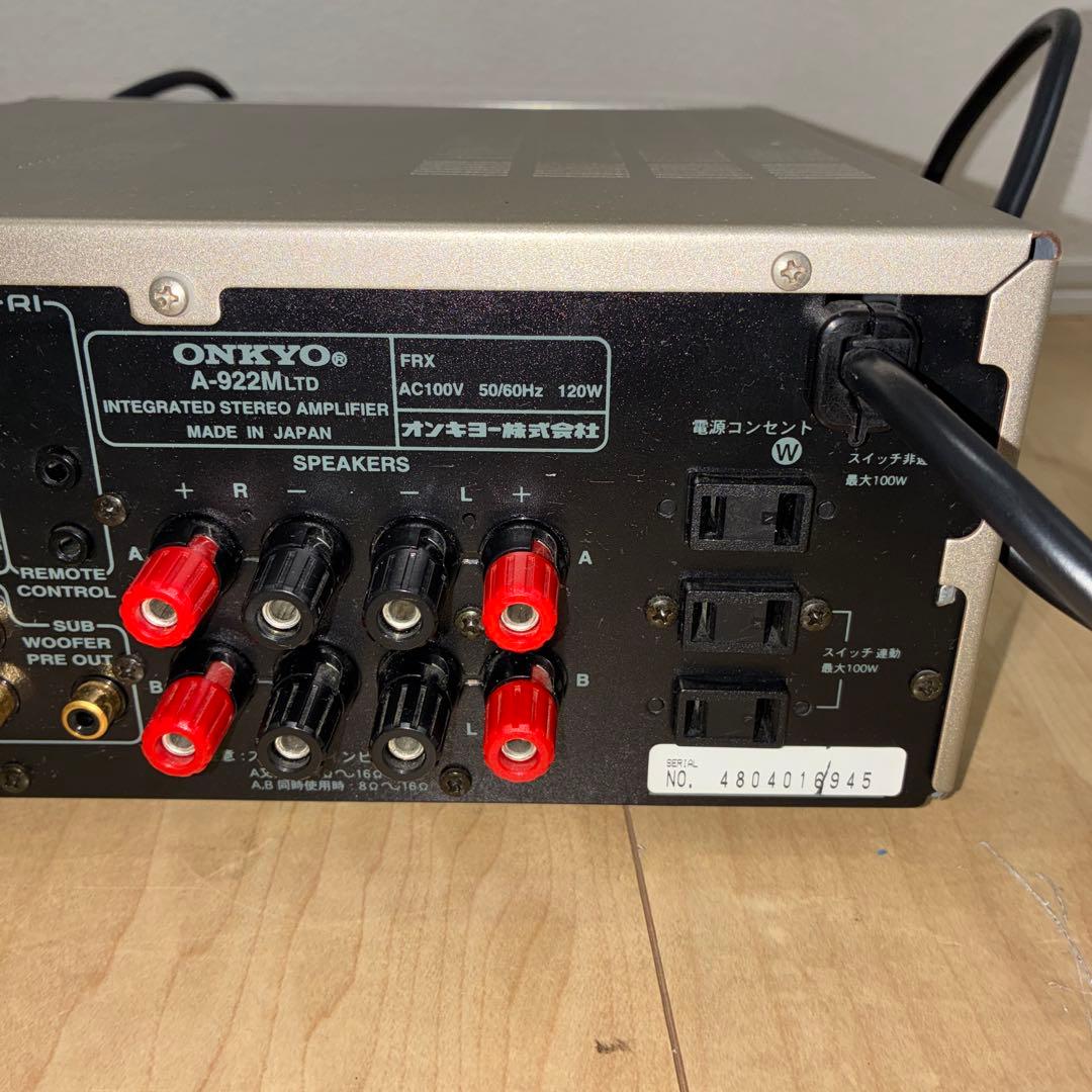 onkyo A-922m Ltd プリメインアンプです いい音です！！完動品
