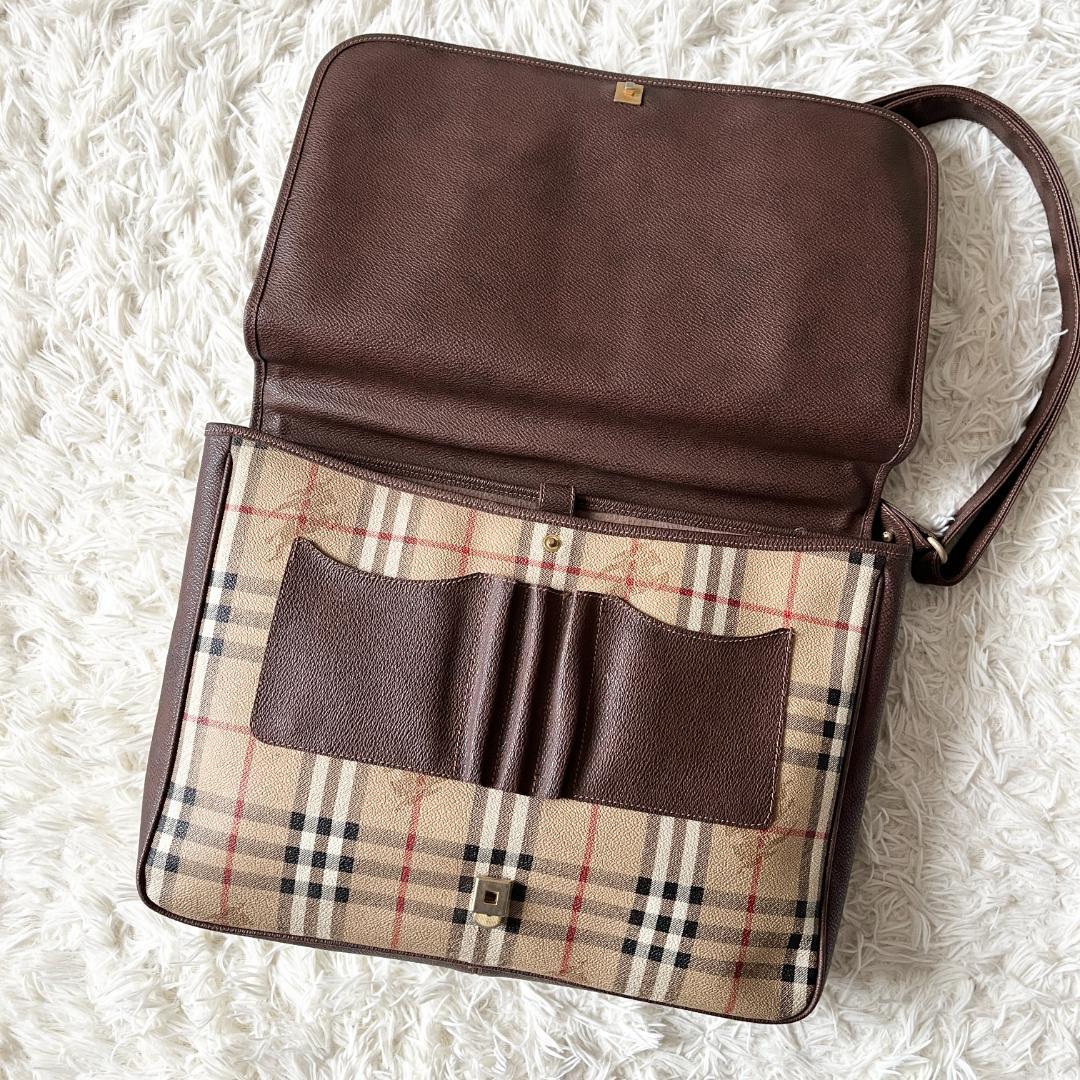 美品★Burberrys ノバチェック シャドーホース 2way ブリーフケース