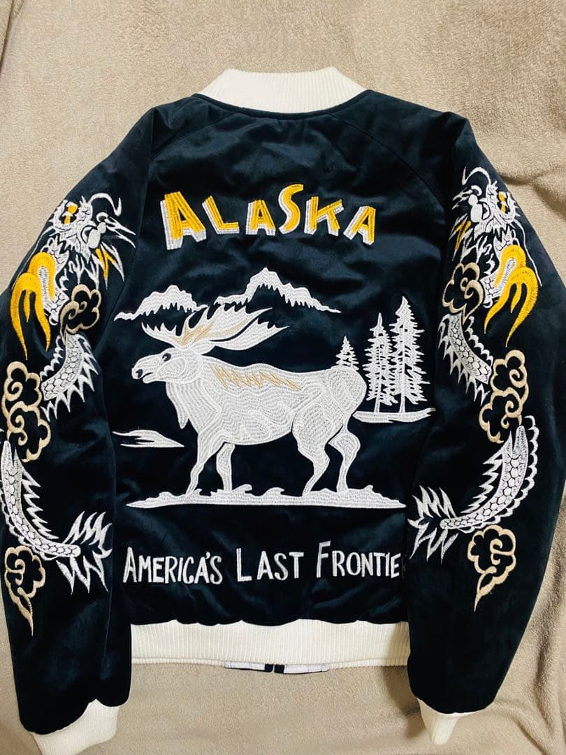 美品 HOUSTON USA 別珍 鹿鷲龍 日本限定 スカジャン vintage