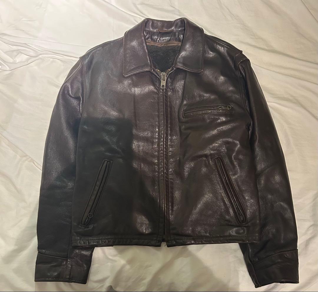 美品　schott 642 レザージャケット　シングルライダース　牛革　茶色